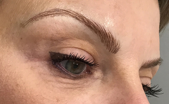 Freshly microbladed brows
